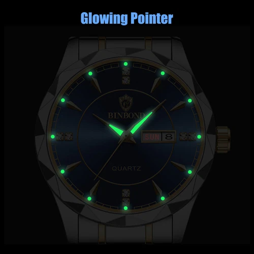 Waterproof Men Quartz Watch Stainless Steel Luminous Date Classic Business Wrist - Picture 5 of 9