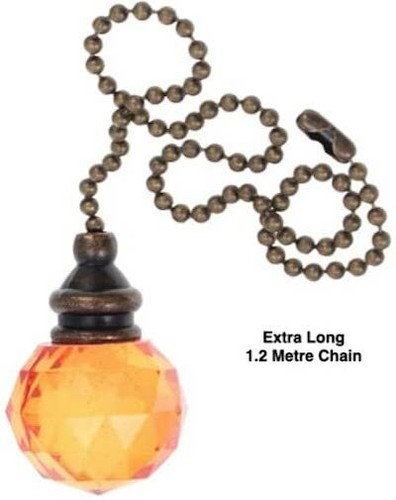 Traditional Crystal Style Designer Bathroom Light Pull Chain For Light Switch - Picture 8 of 20