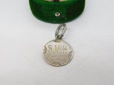 Victorian Sterling Silver Threepence SMH Engraved Love Token Charm Antique