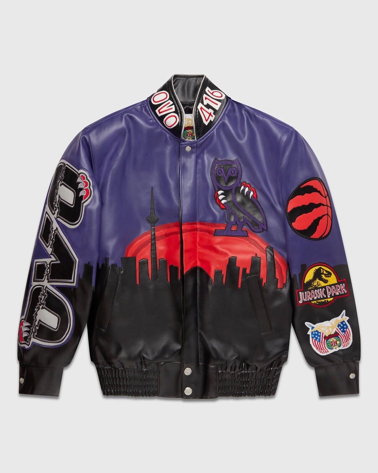 OVO X NBA TORONTO RAPTORS VARSITY JACKET IN HAND READY TO SHIP