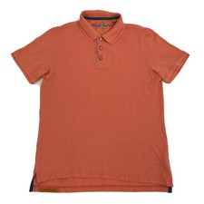 Robert Graham Shirt Mens Medium Coral Classic Fit Short Sleeve Polo