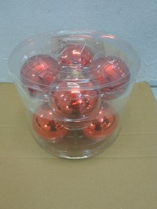Détails Sur Boite 8 Boules De Noel Rouge En Verre 8 Cm Neuf