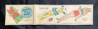 #ad Flying Jenny Style Show Sunday Funnies Paper Doll 1945 Uncut VTG $4.95