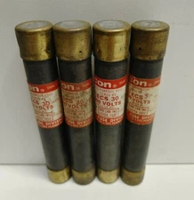LOT OF 4 NEW OLD STOCK! ECONOMY 30A 600V K5 FUSES ECS-30