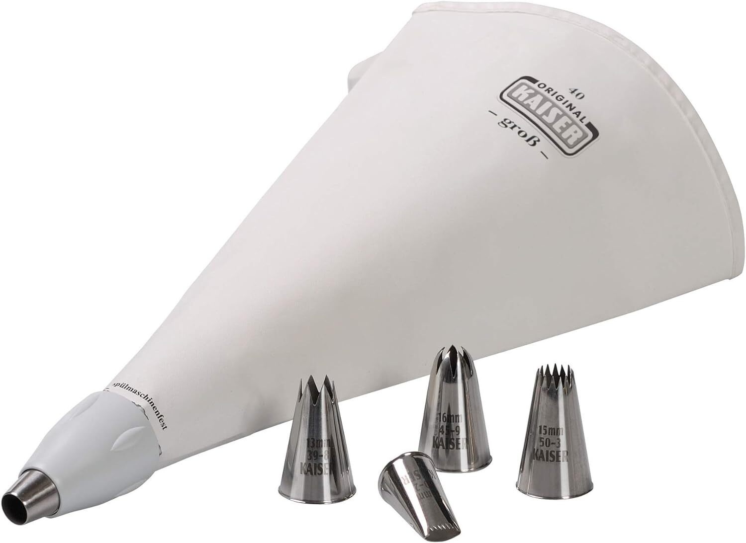 ORIGINAL KAISER Set pasticerria con sac à Poche e 5 beccucci, 7 Pezzi,...