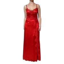 DOLCE & GABBANA Dress Red Silk Sleeveless Maxi Long Women IT46/US12/XL 2930usd