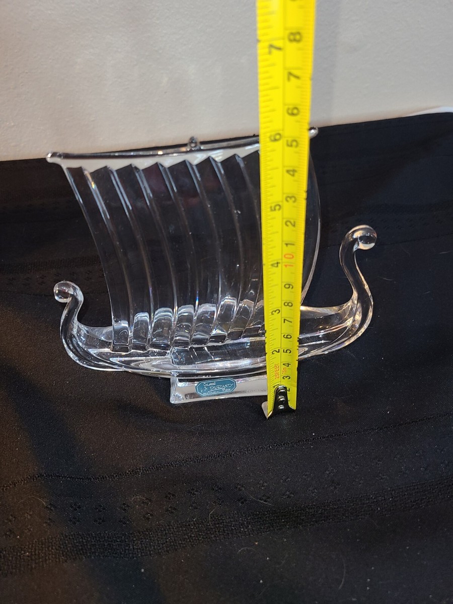 Viking Ship Longboat Art Glass J G Durand Crystal D Arques France