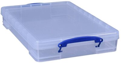 3 Stück- REALLY USEFUL BOX 10 Liter - 520x340x85 mm - für A3 Papier- transparent