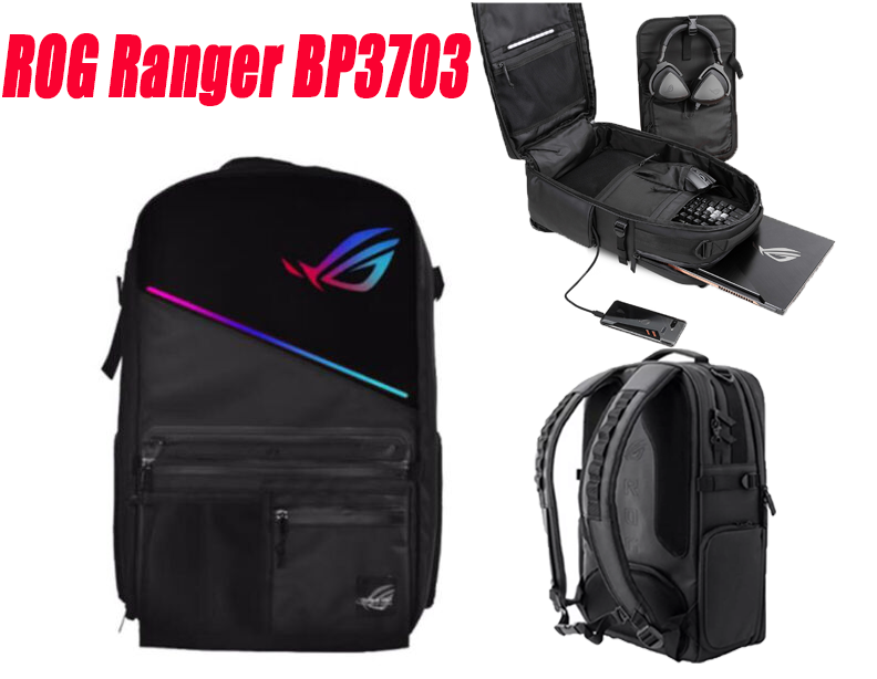 ASUS ROG Ranger BP3703 Backpack RGB Gaming Laptop Handbag School Travel Bag 20L