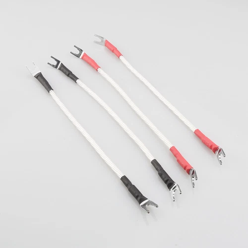 4 Pcs Silver Plated OCC HIFI Speaker Jumper Cable Bridge Banana Y Spade Plug - Picture 4 of 8