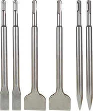 6PCS SDS Plus Rotary Hammer Drill Bit Set Pointed Chisel Flat Chisel Wide Chisel