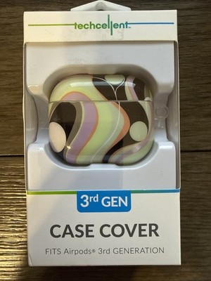 TECHCELLENT - 3rd Gen AirPods - Green Swirl Case Cover