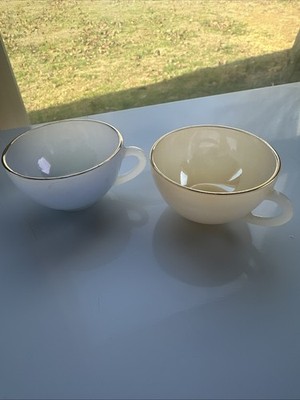 Vintage Arcopal Harlequin Pastel Opalescent Tea Cups