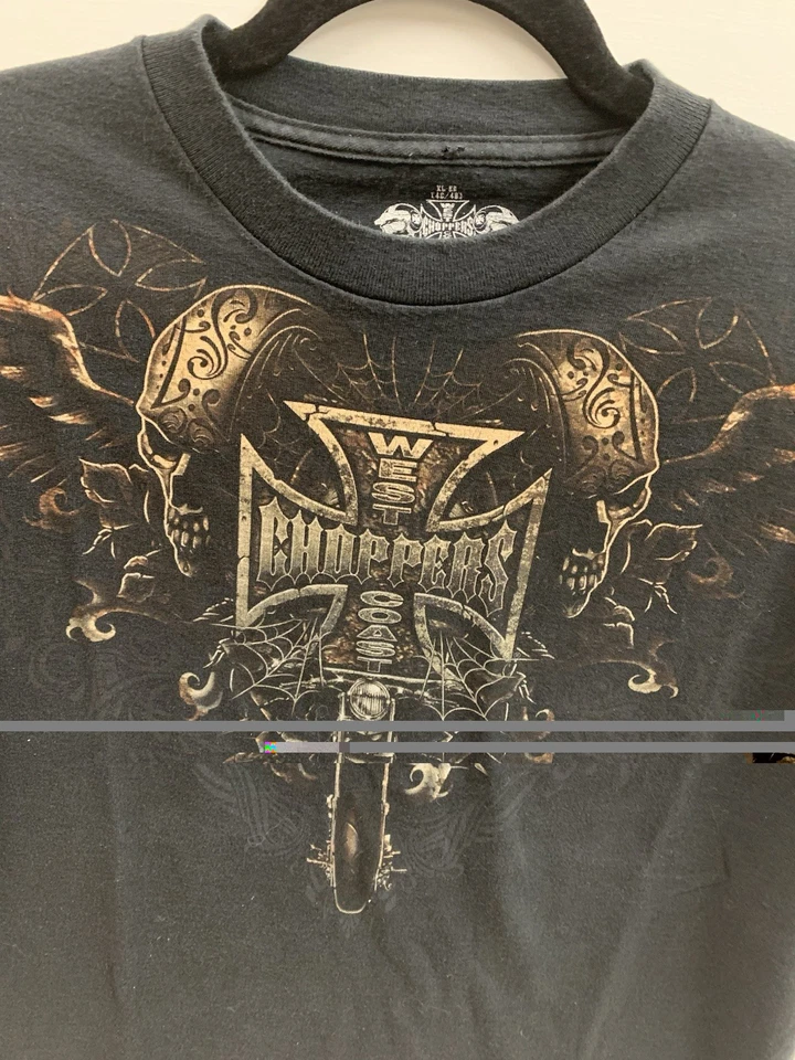 Camiseta Y2K Vintage West Coast Choppers Para Hombre XL Motociclista Cruz de Hierro Foto 2 de 4