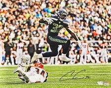 Chris Carson Autographed Signed 16x20 Photo Seattle Seahawks Fanatics Holo