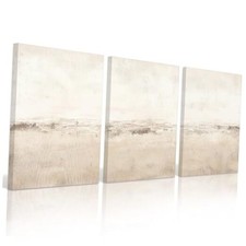Baccone Beige Abstract Wall Art 24x36 Inch Wrapped Canvas Abstract Art Prints