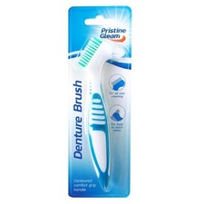 Denture Brush Two Sided Contoured Grip Handle Denture Cleaning