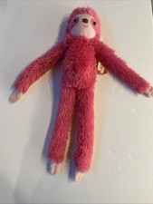 Aurora World Hanging Sloth Plush Stuffed Animal Pink Approximately 23"