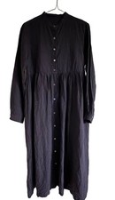 Nest Robe Black 100 Linen Flare Dress Good Condition -From Japan