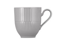 Amina Silbergrau Becher Mit Henkel, 360 Ml, Kaffeebecher Mit Dezentem Relief