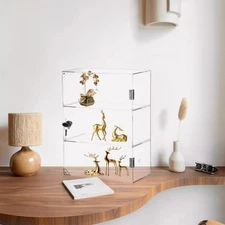 3 Shelf Acrylic Display Case with Lock Key, Clear Locking Display Case Showcase 