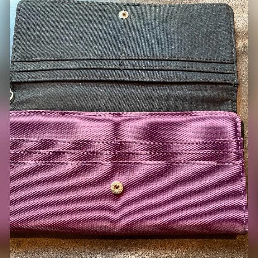 Organizzi Wallet Womens Purple Clutch Organizer Zip Pocket Card Holder Canvas Pu - Image 3 of 4