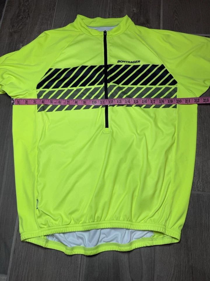 Camiseta deportiva de ciclismo Bontrager para hombre grande amarilla neón alta visibilidad manga corta calce suelto Foto 2 de 4
