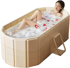 Large Foldable Bathtub - Portable Collapsible Spa Tub for Small Spaces