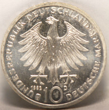 Germany, 1992-D 10 Marks, KM179, silver, .3114 oz., UNC+, NR, 12-24