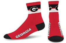 GEORGIA BULLDOGS NCAA MEN'S LARGE (10-13) 1/4 QUARTER SOCKS FREE SHIPPING