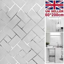 Frosted Self-Adhesive Window Film Privacy Glass Sticky Back Sticker Bathroom NEW