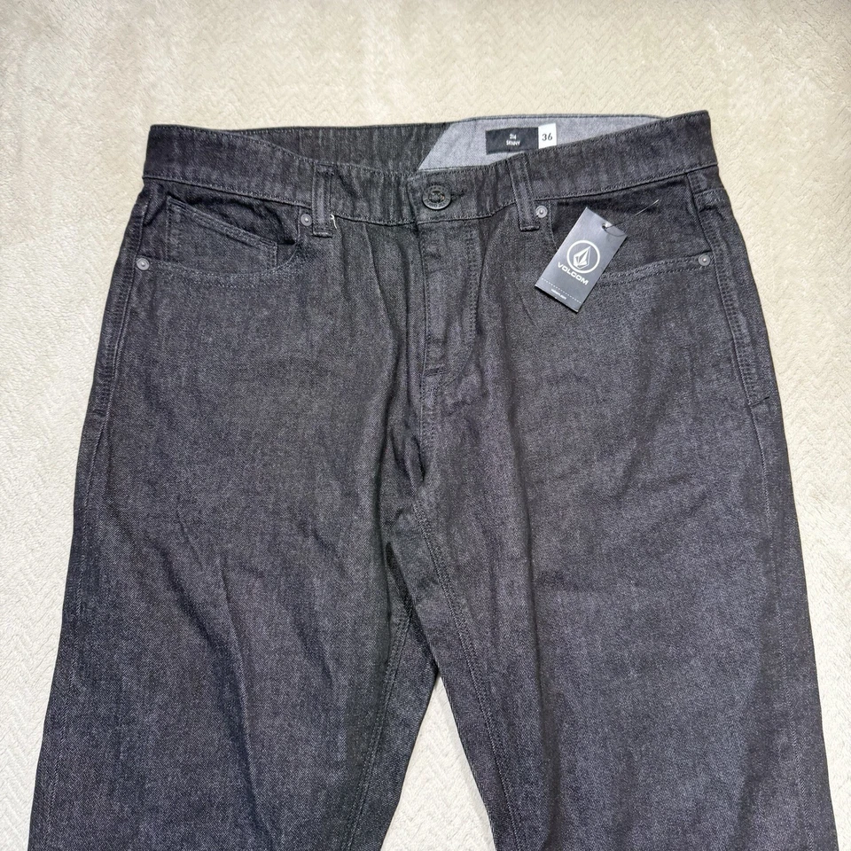 Volcom 2x4 Jeans Men’s Size 36 Skinny Fit Low Rise Dark Wash NWT - Image 4 of 4