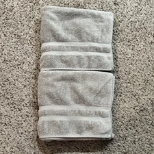 WAMSUTTA Micro Cotton Gray Bath Towels (2)  51”X 28”