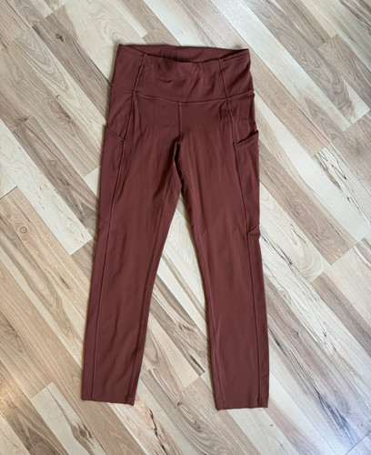 lululemon athletica Women’s Size 6 Brown Solid Ankle Leggings Pockets Stretch