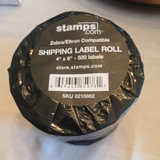 Stamps.com Zebra Shipping Label Roll 4”x6” - 500 Labels 0210862