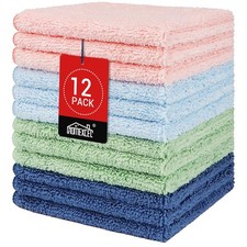 Microfiber Washcloths 12 Pack, Highly Absorbent and Soft Face Towel, MultiPur...