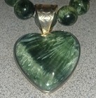 Vintage DTR Sterling Silver Seraphinite Heart  Necklace 16"-19" — photo 2