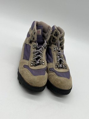 Vtg VASQUE 7595 Womens US Size 9 Purple Beige Suede Skywalk Hiking Boots