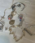 Vintage Jewelry Lot Vintage Sterling Silver Gold Filled Plated Earrings Necklace