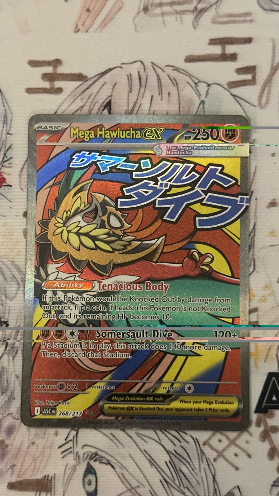 Mega Hawlucha ex MAR 268/217 Me: Ascended Heroes Holo LP - SEE PICTURES - PTCG 