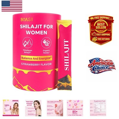 Hormonal Balance with Strawberry Shilajit Honey Sticks - Refreshing 30 Pack