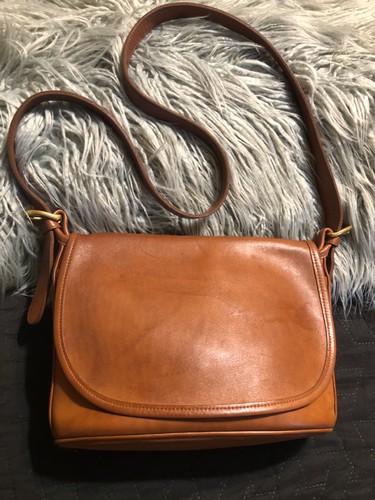 Vintage Coach #4150 Fletcher Saddle Bucket Crossbody Bag Flap Brown, Made in USA - Picture 3 of 12
