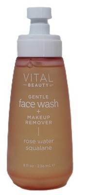 Vital Beauty Gentle Face Wash Makeup Remover Rose Water Squalane 8 oz New No Lid