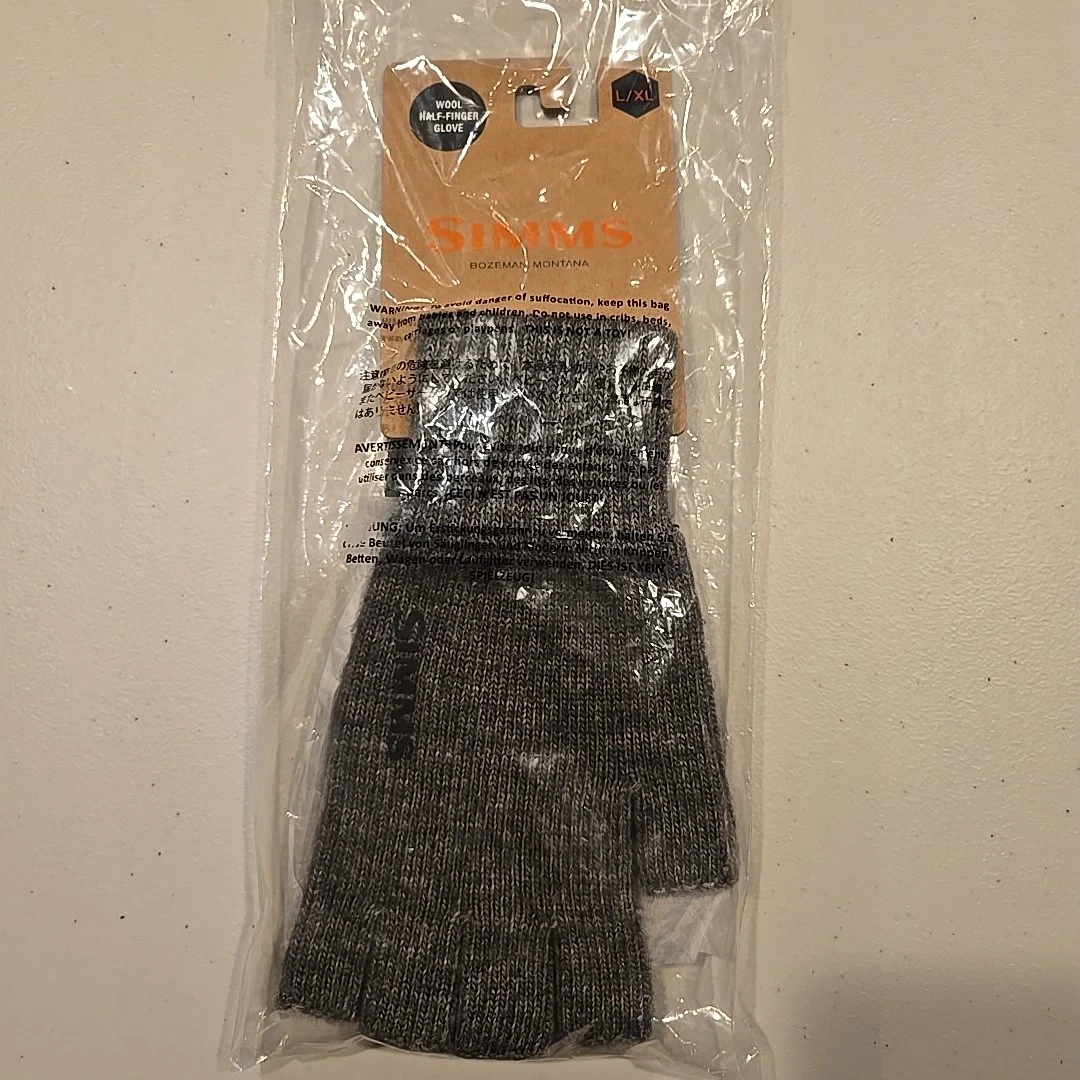 Simms Wool Blend Half-Finger Fishing Glove , TPU overlay. Size L/XL, Gray. New!!
Opens in a new wind