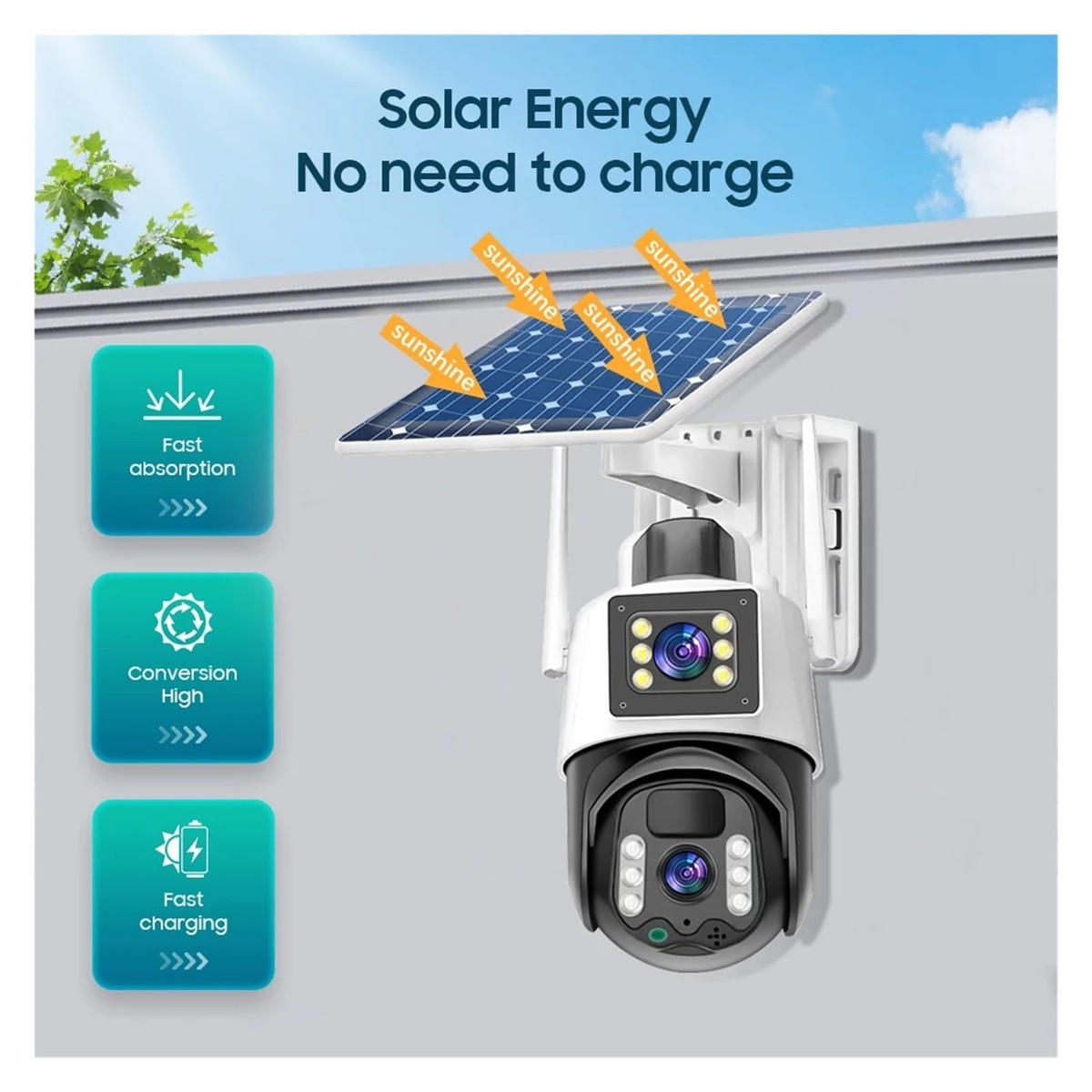 V380 PRO 4K 8MP Wireless CCTV Camera WiFi Solar CCTV Camera