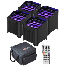 Chauvet DJ Freedom Par H9 IP Hex-Color LED Uplights 4 Pack Bundle