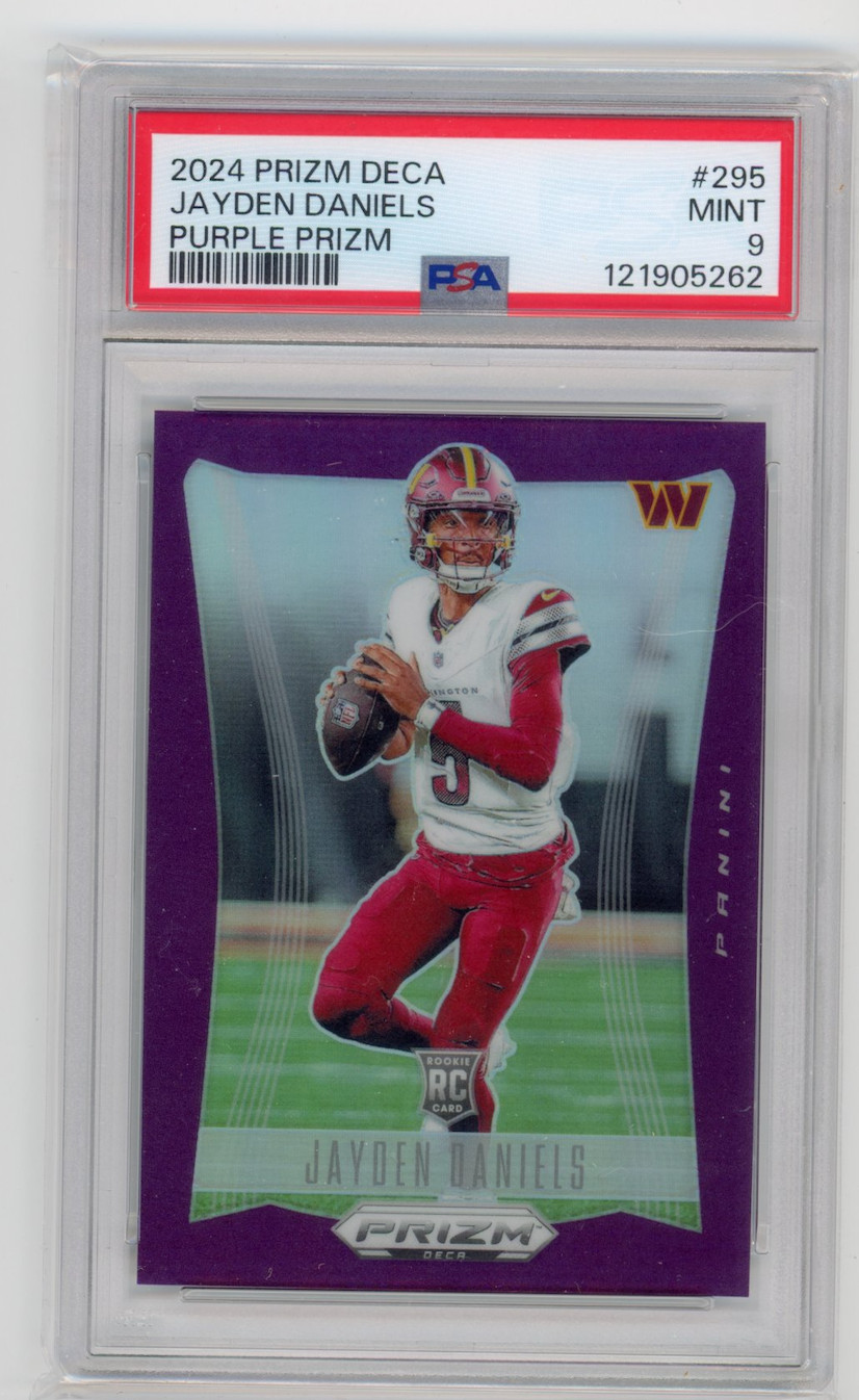 2024 Panini Prizm Deca Jayden Daniels Purple /99 PSA 9 Rookie RC Commanders