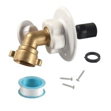 Rv City Wasser F&uuml;llung Einlass Flansch Messing Mit Schlauch Elbow Kariert Hookup