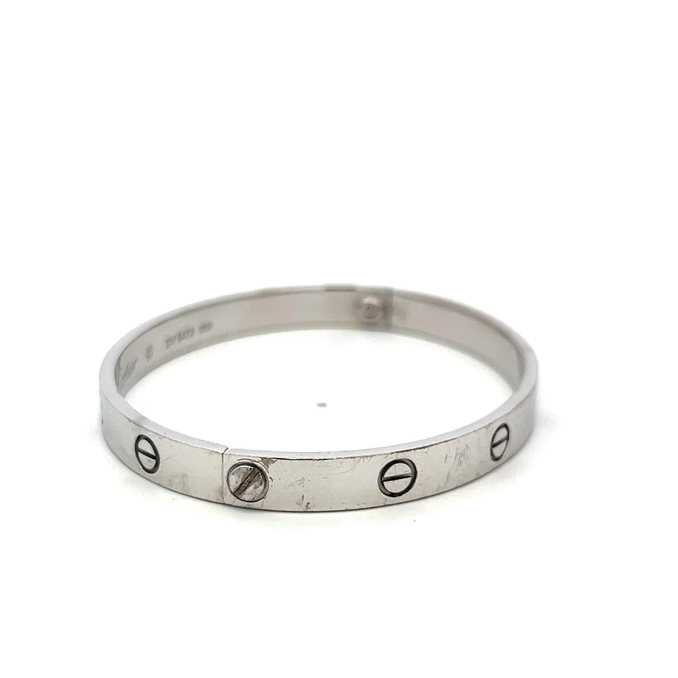 Pulsera Cartier Love Oro Blanco 18k Talla 19 con Caja Foto 2 de 4