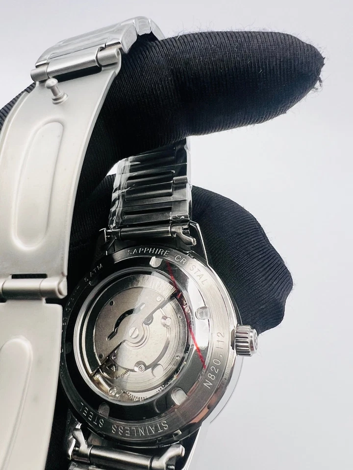 BLACK FRIDAY Orologio meccanico automatico 40 zaffiro 50MT data bianco brillanti - Immagine 2 di 4